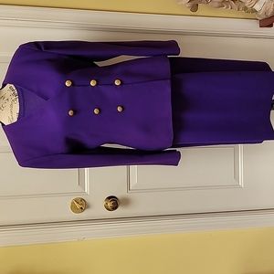3 Piece Purple Suit With Matching Sweater.  EUC